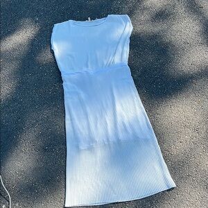 Bordeaux Women’s Summer, Trxtured Maxi  White Ribbed Dress White Size M